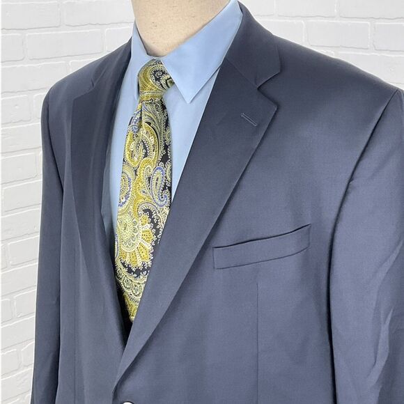 Jack Victor Blazer Men 48L Blue Gibson Super‎ 110s Wool Clasisc Career Canada - Picture 1 of 16